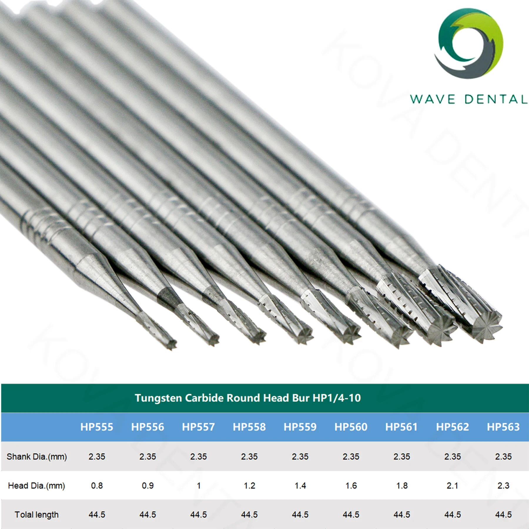 WAVE Dental fragole frese dentali frese in carburo di tungsteno HP Dia 2.35mm per naso dritto cono manipolo strumenti dentista 5 pezzi