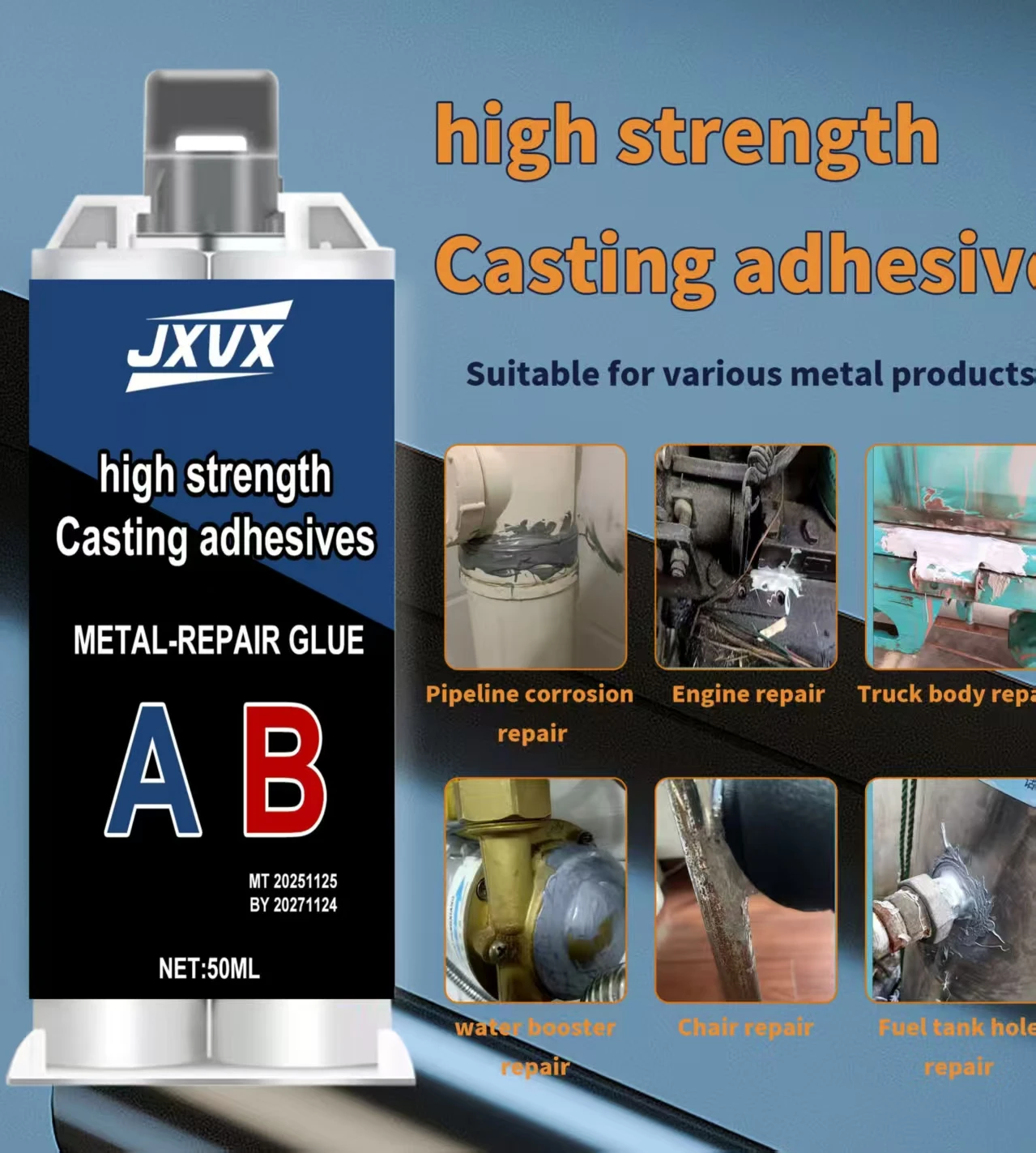 

Высокопрочный литейный клей Высокопрочный литейный сварочный присадочный металл Ремонтный состав Промышленный литейный клей Ремонтный состав