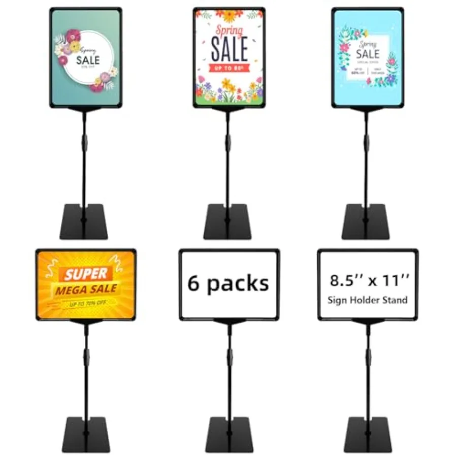 

Настольная подставка для табличек 8,5 x 11 дюймов, регулируемая, для использования в помещении, прочная пластиковая подставка для табличек со стабильным основанием.