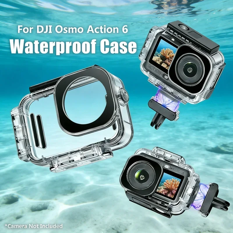

60m/196FT Waterproof Case For DJI OSMO Action 6 Underwater Diving Housing Protective Case For DJI Action 6 Camera Accessories