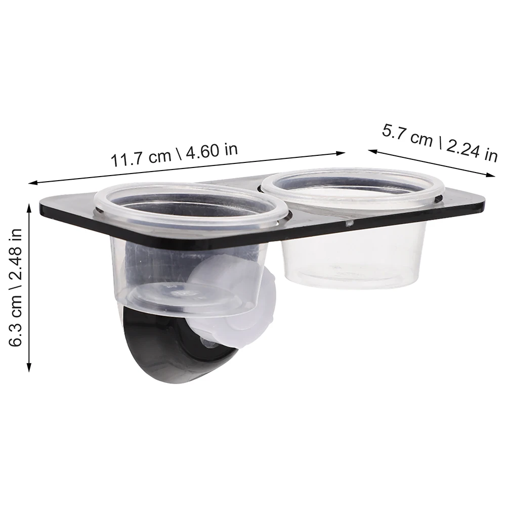 

1 set 1 Set Feeding Platform Double Cups Practical Reptile Feeder Durable Long Lasting Cage Water Bowl Easy Clean Simple Design