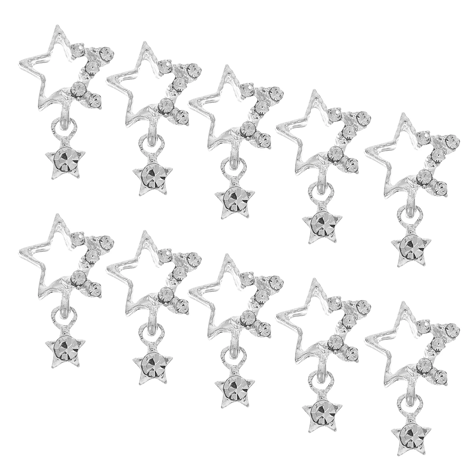 

10pcs Rhinestone Art Charms Star Nail Decorations Shiny Pendant Charms Gel Nails Women Manicure Supplies Nail Gems