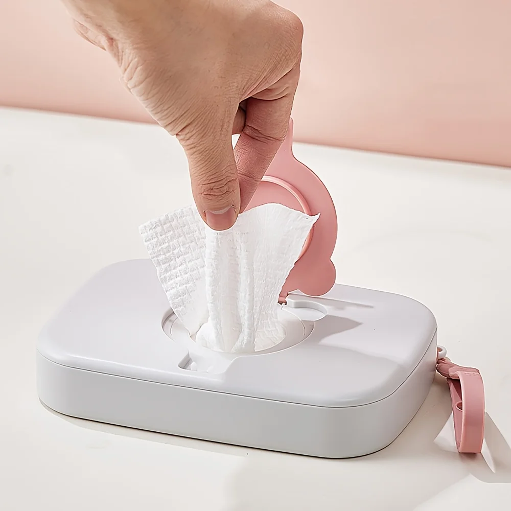 Portable Wipes Holder Shaped, an Travel Case for Wet Tissues Designed for Cleaning ' Hands And Mouths, Featuring a Secure Lid view 3