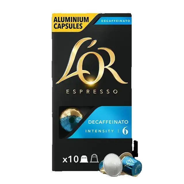 Pack de 5 Unidades de 10 Cápsulas Descafeinadas L'or Café, 52 g, Compatible con Máquinas de Café Capsular