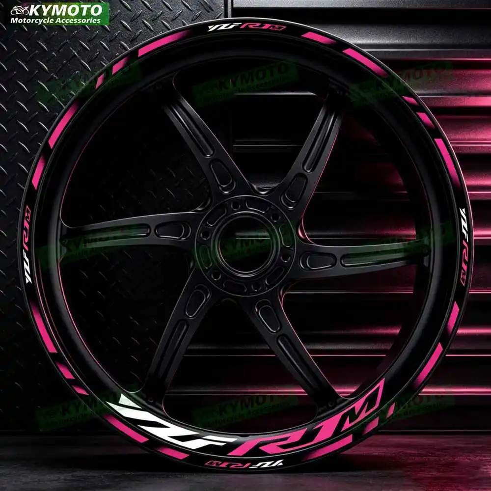 For YZF-R1M YZF R1M R1 Motorcycle 17 Inch Front And Rear Racing Wheel Stickers Car Reflective Motorbike Hub Tape Decal Sticker