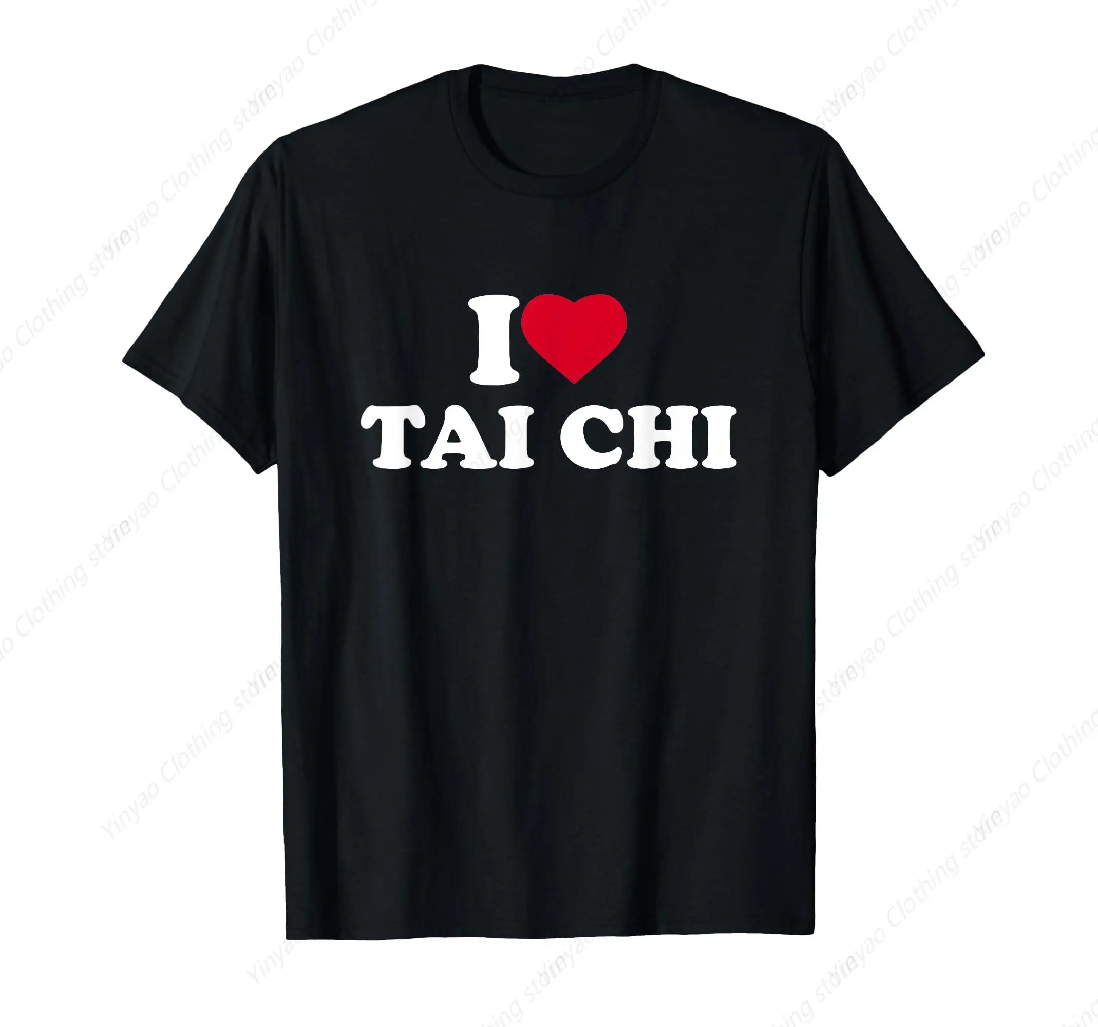 

My Love Tai Chi Enthusiast Printed Men's Shirt Tai Chi Coach T-shirt Pure Cotton Breathable Gift Black T shirt