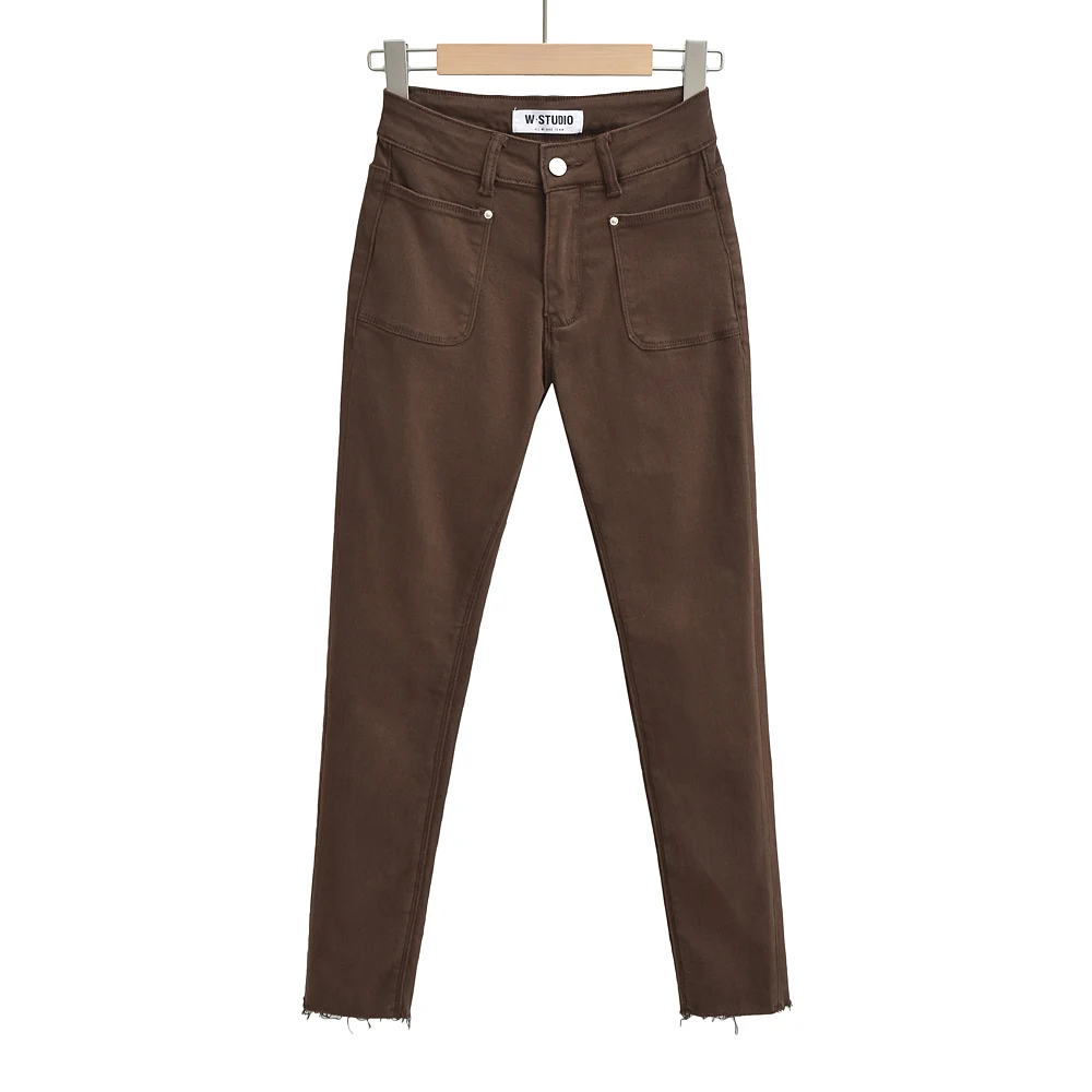 Skinny  jeans women 2022 vintage clothes stretchy jeans for women pants black pencil jeans brown denim pants korean streetwear