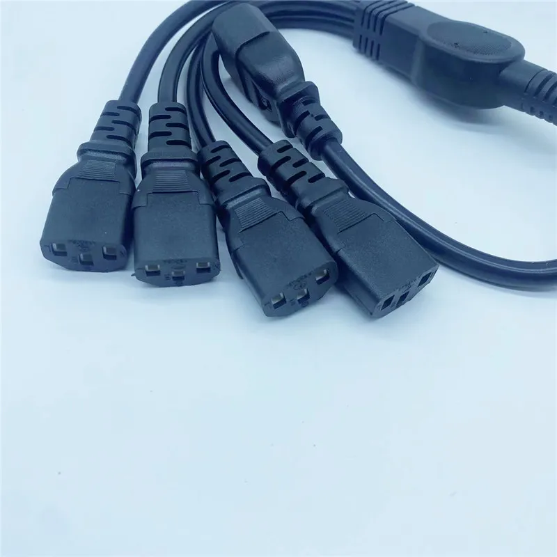 IEC C14 Male Plug to 4X C13 Female Socket Y Splitter Extension Cord 10A 250V for PDU UPS System