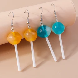 Aihua Cute Resin Sweet Candy Lollipop Earrings for Women Funny Mini Simulation Food Earrings Girls Kigs Jewelry Gifts