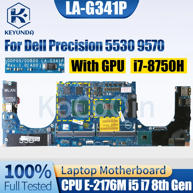 

For DELL Precision 5530 9570 Notebook Mainboard LA-G341P E-2176M i5 i7 8th Gen 08MMNW 0WN7RX DDR4 Laptop Motherboard Tested