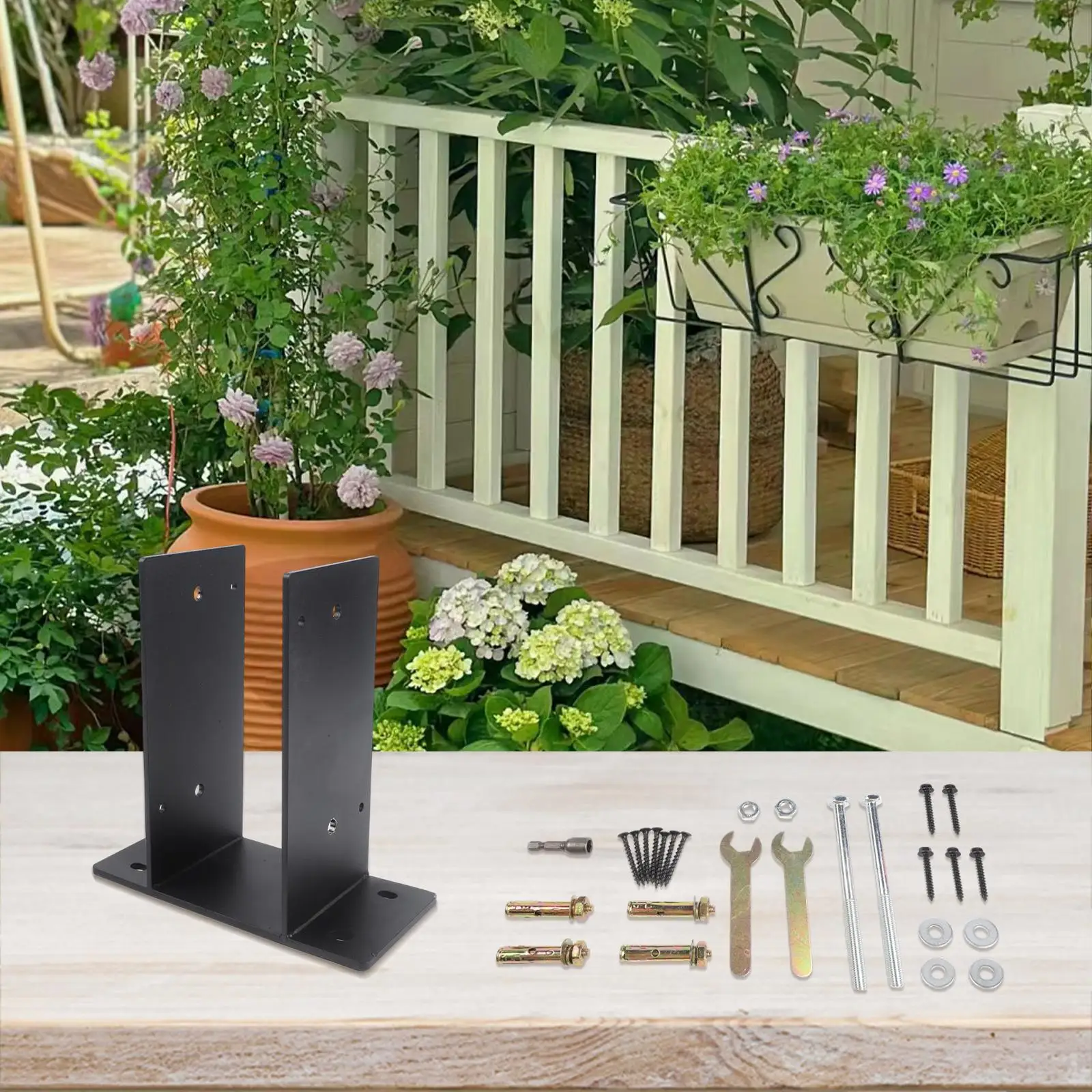 Heavy Duty Bracket 3.5'' 3.5'' Concrete Post Bracket Easy Installation Enhanced Safety Long-lasting Support Deck Installation