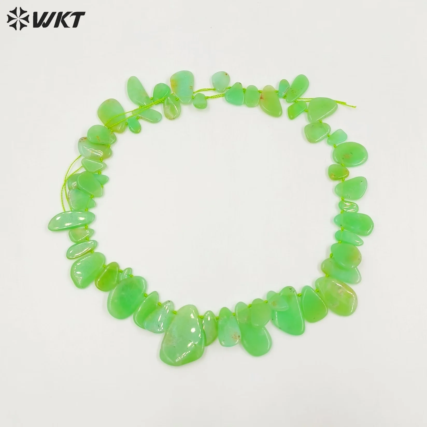 WT-G330 Wholesale Of New Materials Small Fresh Style Irregular Australia Chrysoprase Chain Fashion Jewelry Necklace Accessories