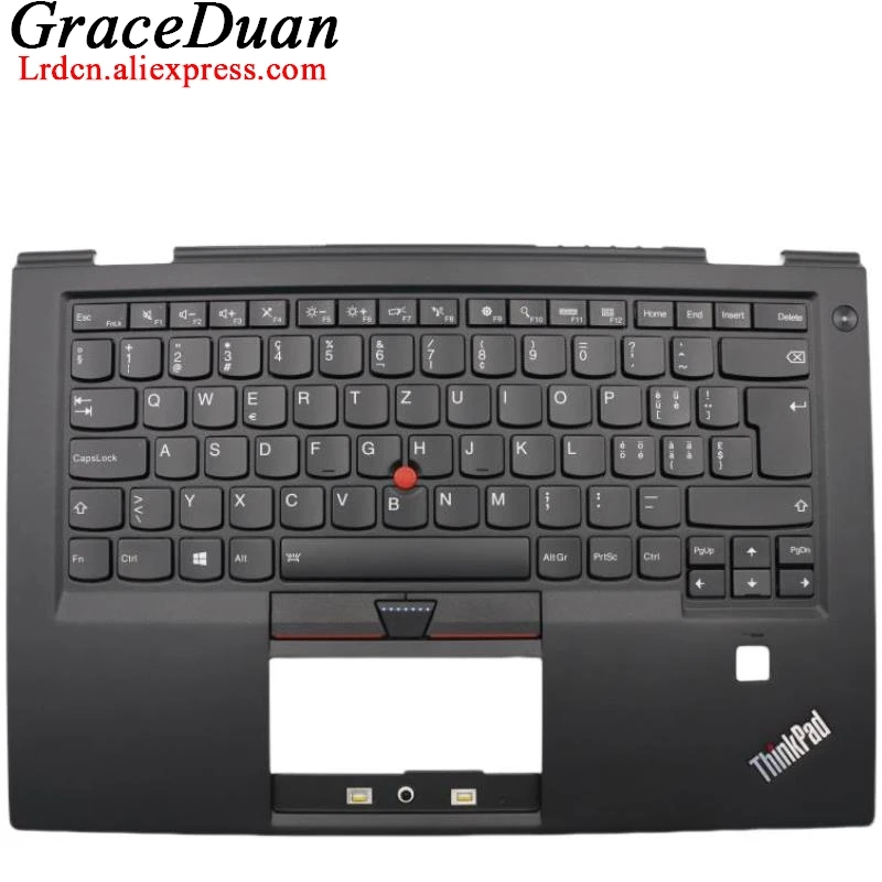 

SWS Swiss Black Keyboard Upper Case Palmrest Shell Cover For Lenovo Thinkpad X1 Carbon 4th Gen4 G4 01AV175 01AV214