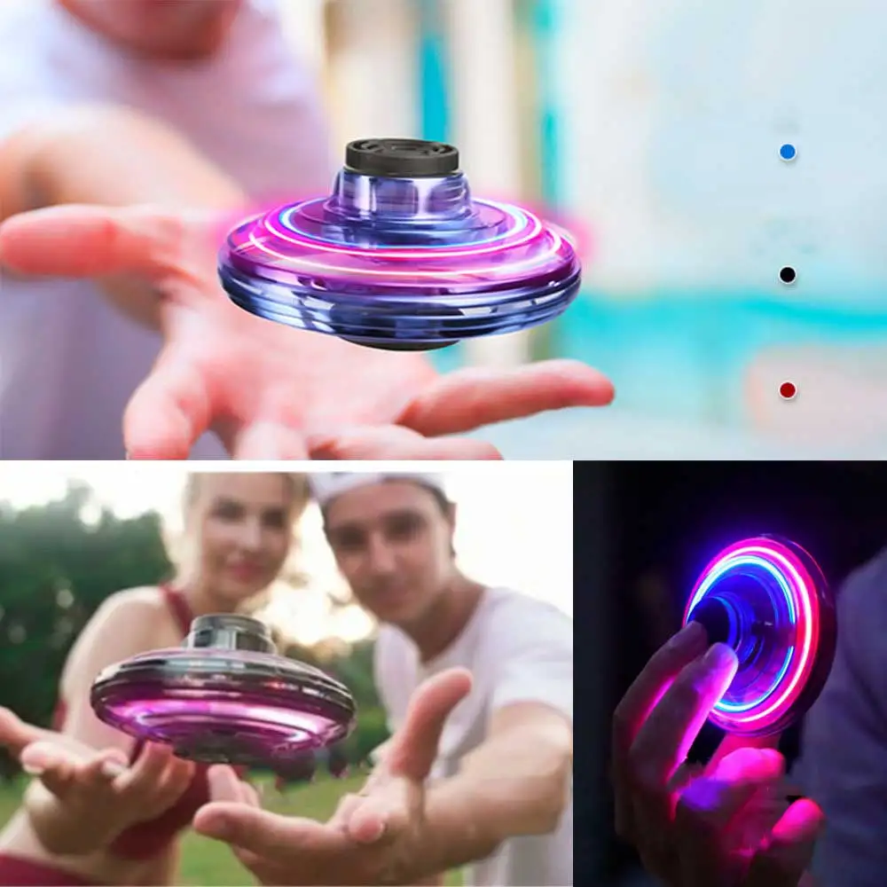Creative Outdoor Fun Boomerang Fidget Spinner Hand-Operated Rotating Magic Mini Fidget Flying Spinner LED Drone Flying Kids Toys