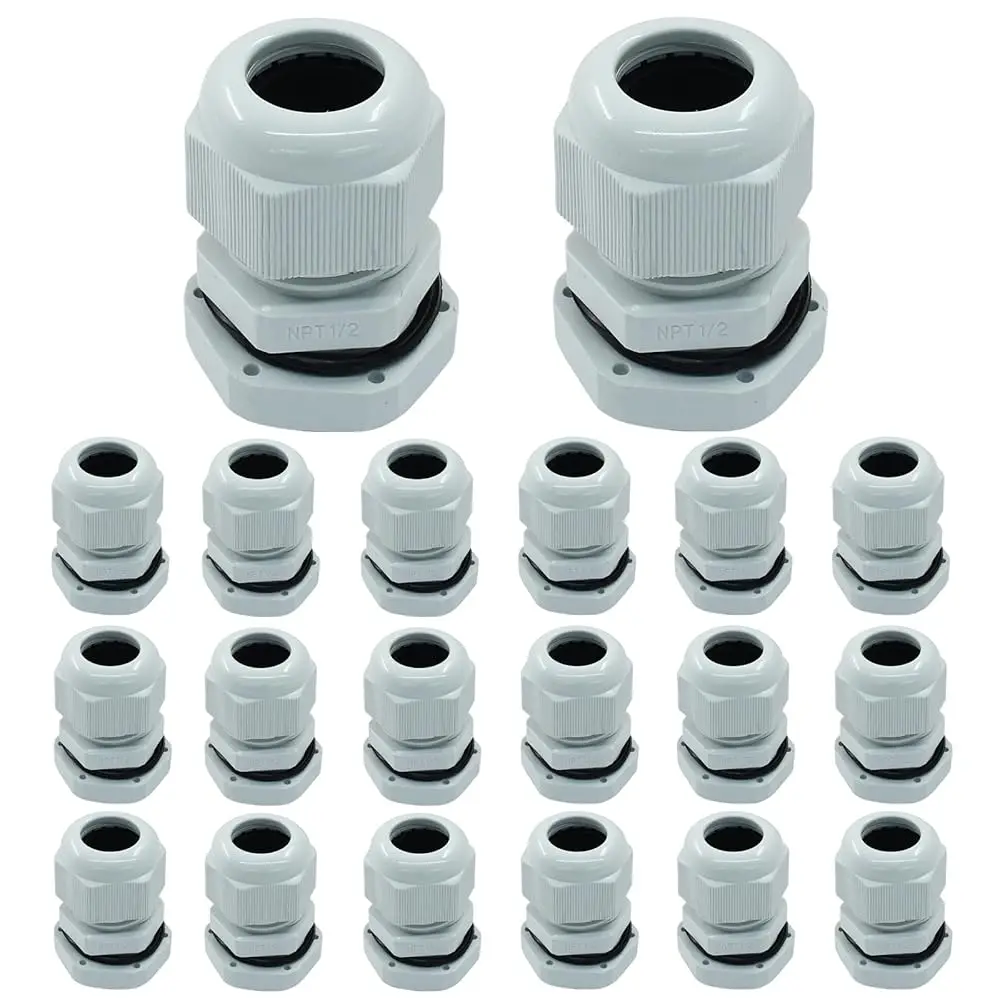 

20 шт. водонепроницаемых кабельных вводов 1/2 NPT с регулируемой защитой от перегибов, соединители для кабелей, кабельные вводы-переходники для проводов