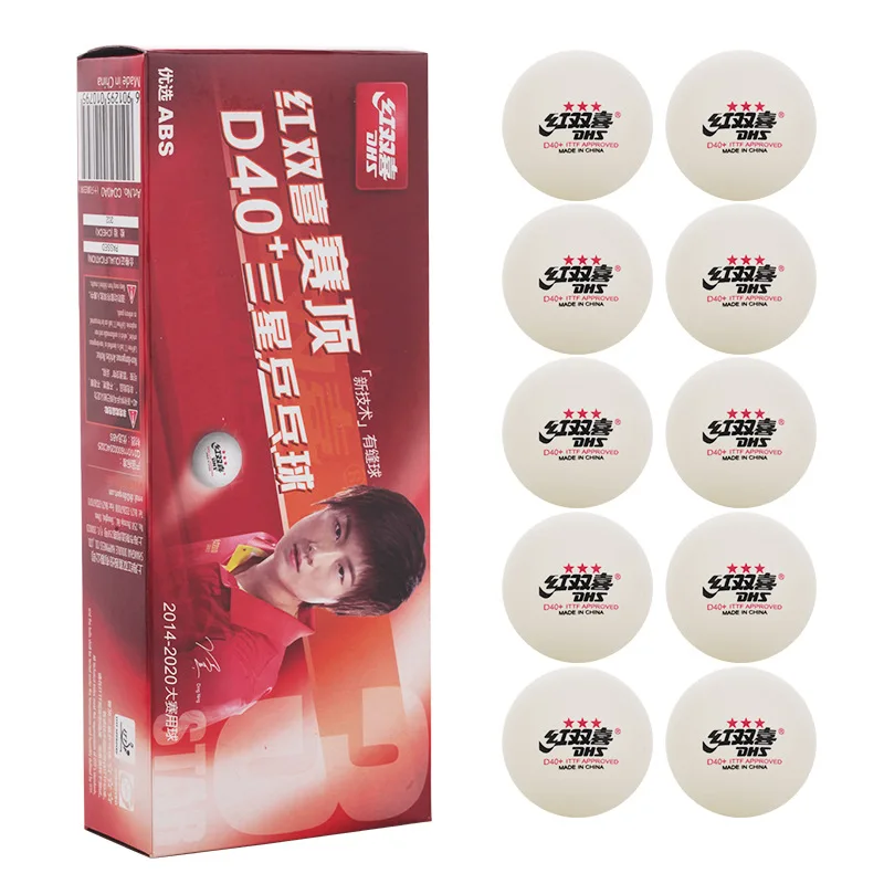 

10PCS Double Happiness table tennis 1 star, 2 stars and 3 stars, durable game training ball D40+mm