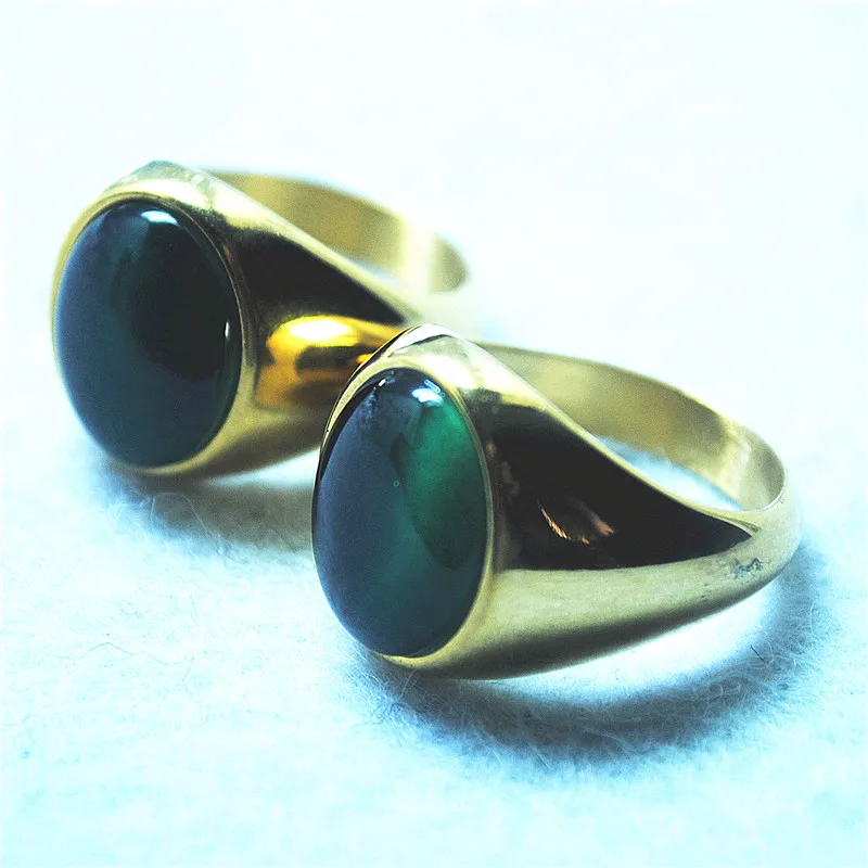 1PC Women Finger Rings Stainless Steel 22MM Hole Diameters Green Cat Eye For GOOD Party Wearring Golden Colors Show Your Friends