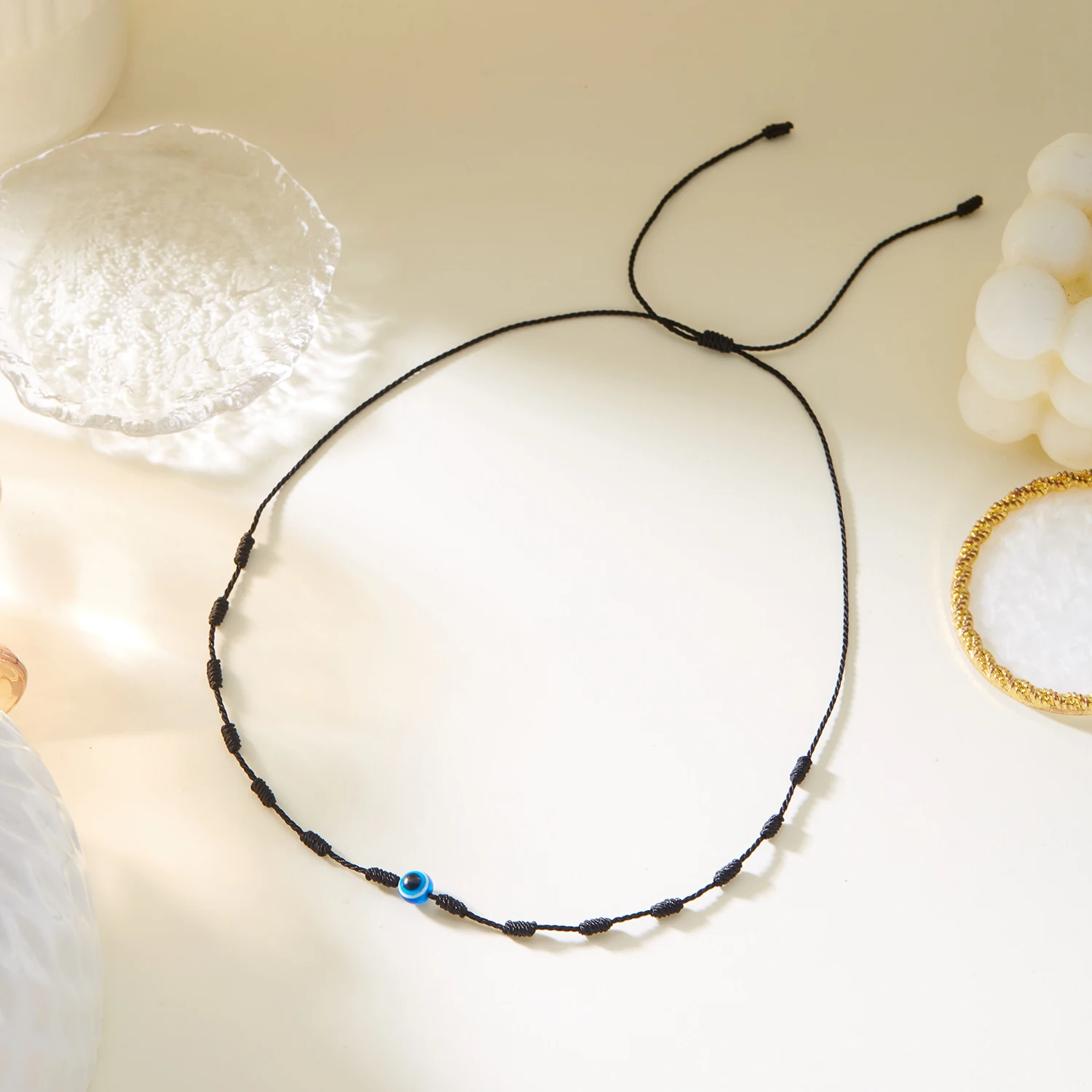 Minimalistische Lucky Red Rope Eye Anhänger Halsketten für Frauen Männer Mode Türkische Blaue Evil Eye Halsketten Party Schmuck Geschenke – Detail 5