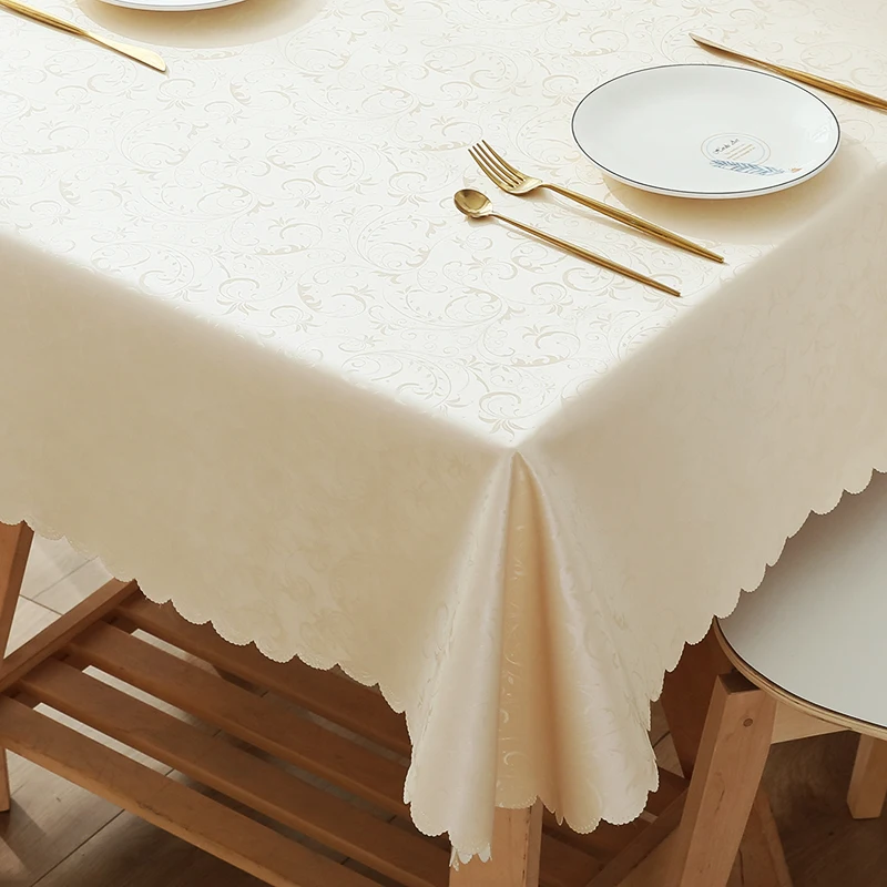 European Style Waterproof Oil Resistant Scald Resistant and Washable Rectangular Tablecloth for Household Use