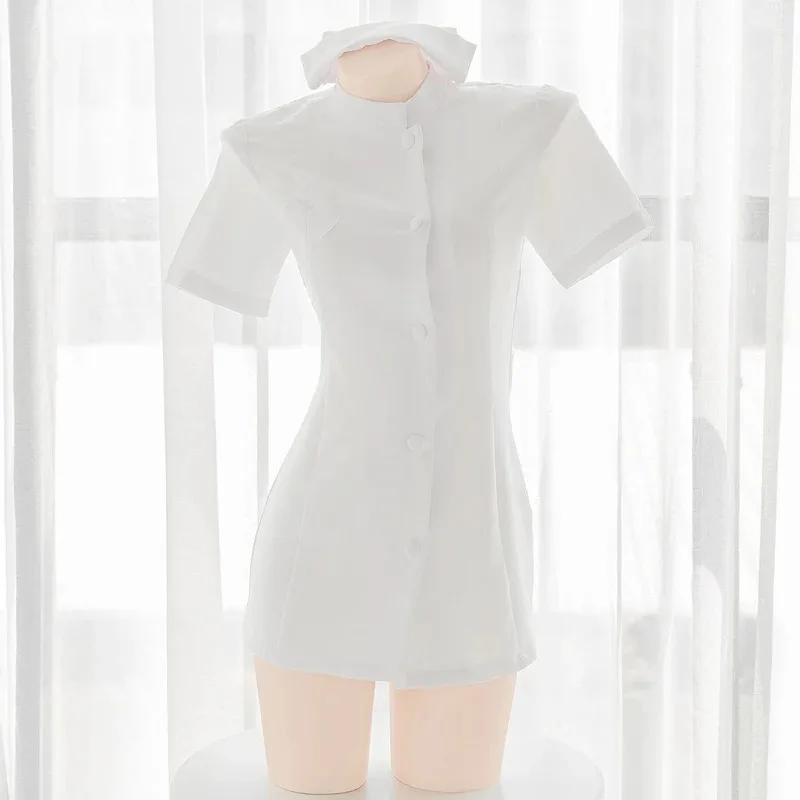 2025 New Anime Movie Nurse Suits Uniform Cosplay Womens Lolita Sexy Costumes Short Sleeve Dress&Hat Set Halloween Cos Party