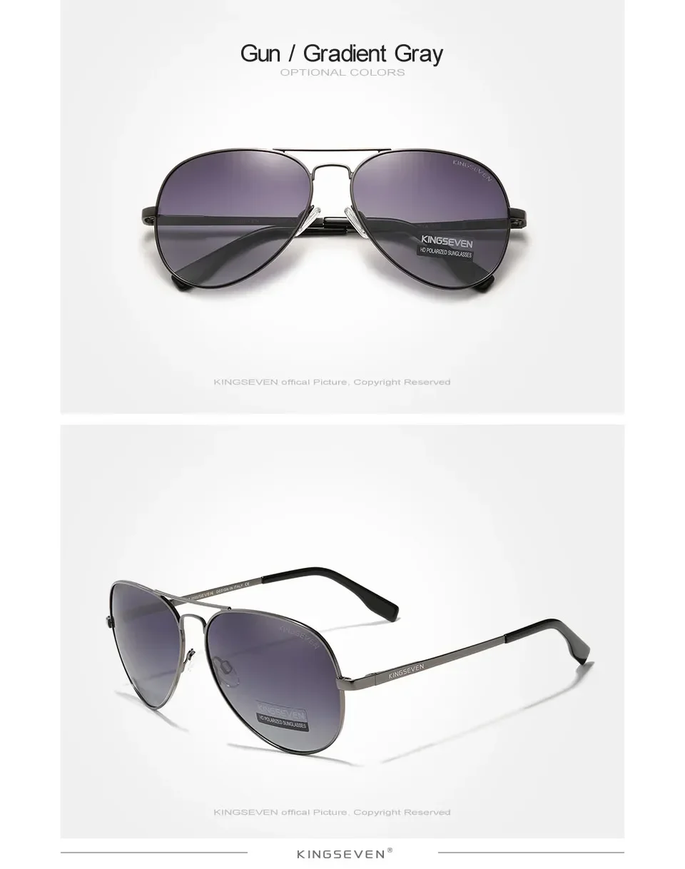 Echte KINGSEVEN Männer Aluminium Sonnenbrille Polarisierte UV400 Spiegel Männliche Sonnenbrille Für Frauen Angeln Fahren Brillen – Detail 5