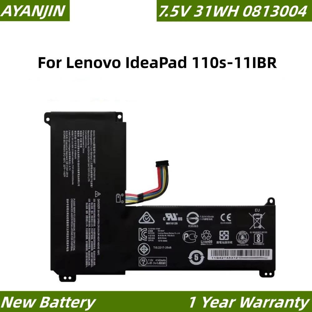 New NE116BW2 7.5V 31Wh Laptop Battery for Lenovo IdeaPad 110s-11IBR 0813004 2ICP4 5B10M53638 0813004 120S-14IAP