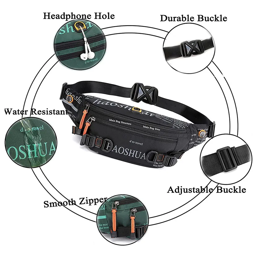 Fanny Pack casual para homens e adolescentes, cintura para homens, bolsa de ombro para corrida ao ar livre, ciclismo, bolsa de telefone, cinto de