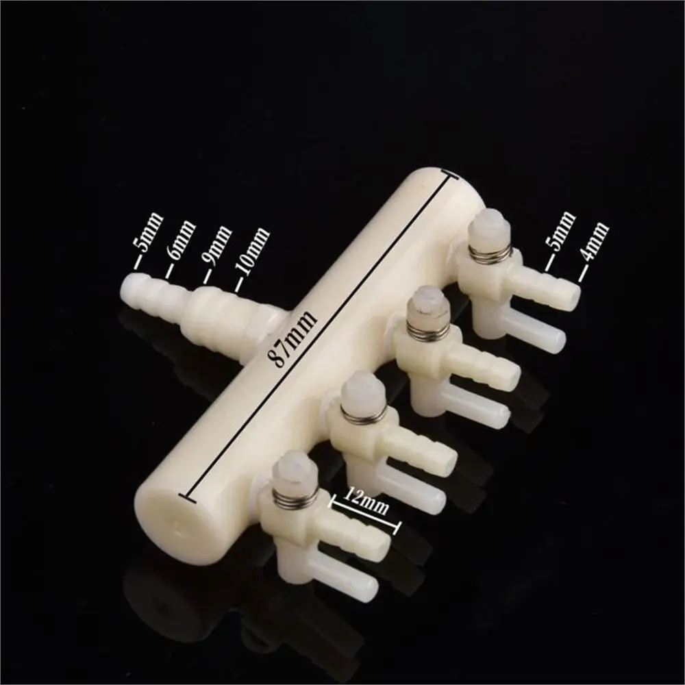 1Pcs 2/3/4/5/6Way Aquarium Air Pump Hose Splitter Independent Control Switch Knob Adjustment Oxygen Pipe Distributor