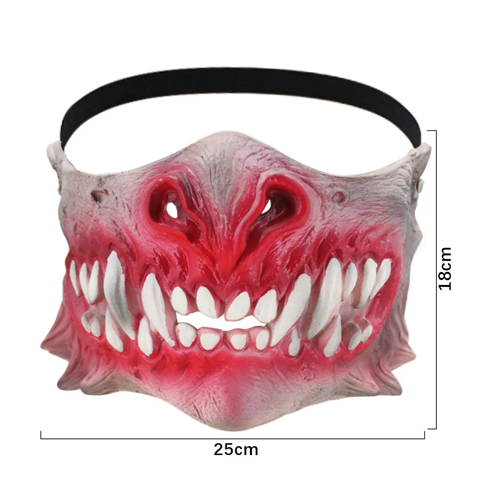 Gruselige Maske mit Würgenzähnen - Unheimliche Requisiten Realistische Kostümmasken für Halloween und Cosplay-Partys – Detail 4