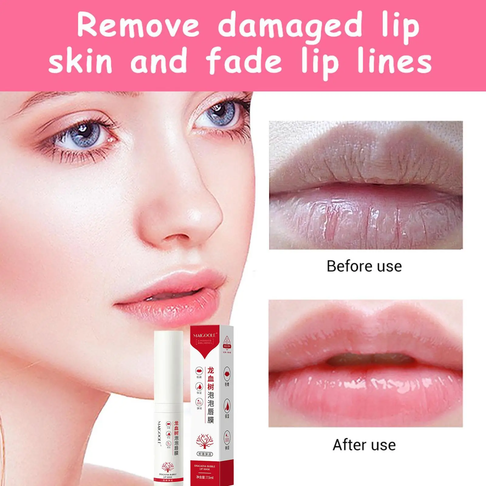 5Pcs Bubble Lip Mask Dragon Blood Tree Bubble esfoliazione delicata Scrub labbra idratante rossetto tenero cura delle labbra