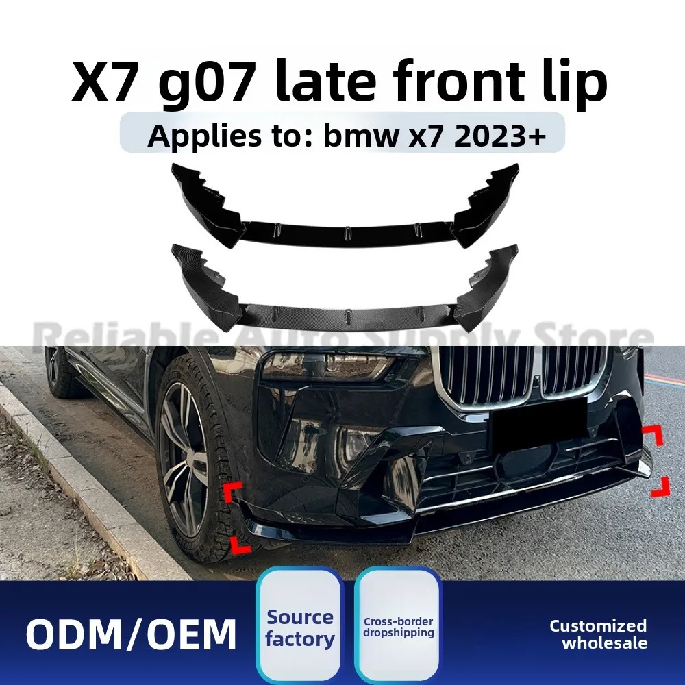 

For BMW X7 G07 LCI M Sport 2023+ Front Lip Spoiler, Gloss Black ABS Bumper Splitter, Easy Installation, Body Kit