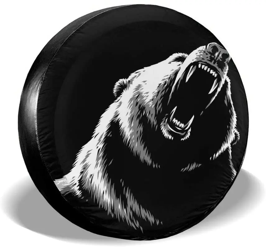 

Foruidea Bear Spare Tire Cover Waterproof Dust-Proof UV Sun Wheel Tire Cover Fit for Jeep,Trailer,
