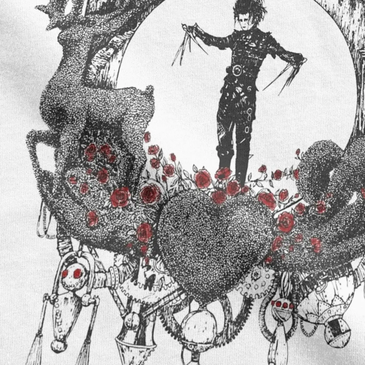 الرجال الجليد الرقص إدوارد مقص الأيدي تي شيرت 100% ملابس قطنية مضحك قصيرة الأكمام س الرقبة تيز هدية عيد ميلاد تي شيرت