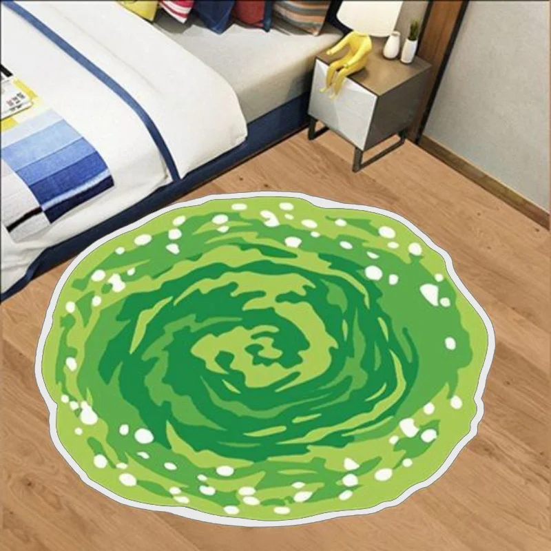 VIKAMA Dreamy Vortex Alfombra - Diseño de puntos de doble color amarillo y verde para sala de estar y dormitorio - Decoración moderna del hogar