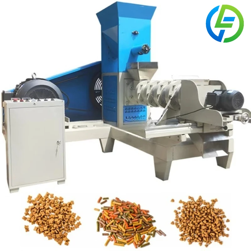 Customize China Famous Pet Factory Animal Dog Cat Catfish Shrimp Tilapia Feed Pellet Extruder Floating Fish Food Machine