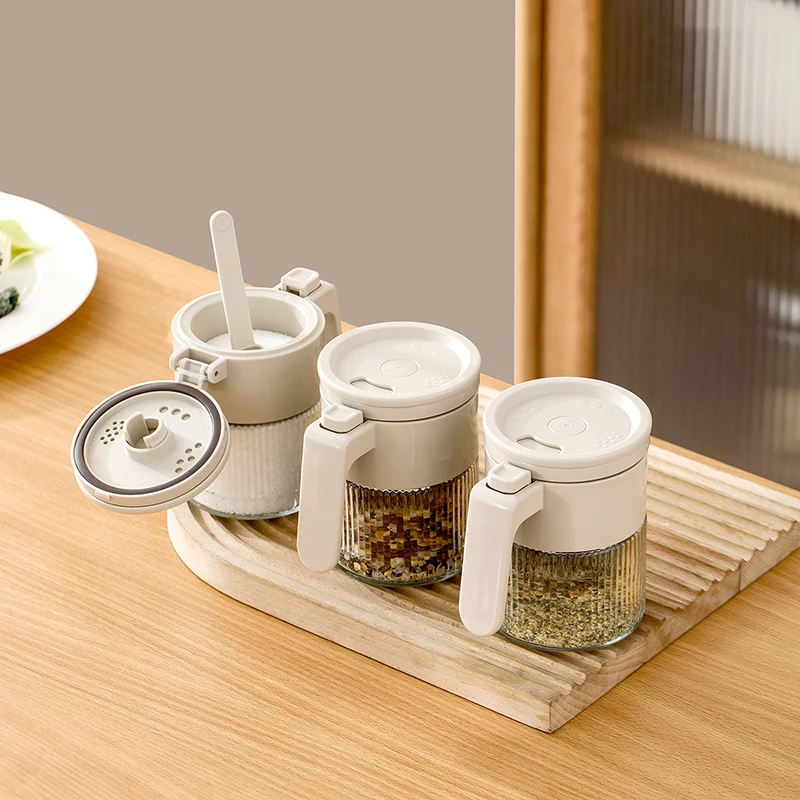 

Новая универсальная стеклянная банка для соли и специй, кухонная емкость для приправ, для домашнего использования