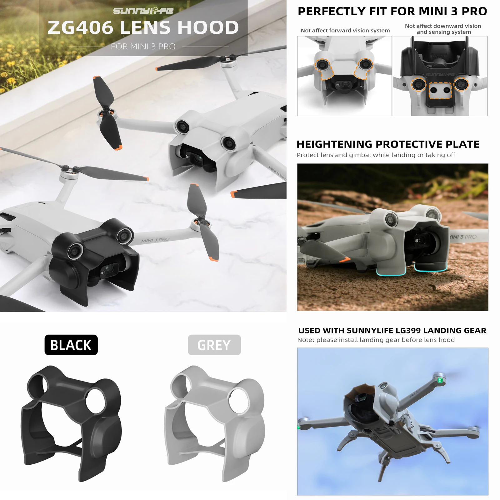 

Sunnylife Lens Hood For DJI Mini 3 Pro Drone Gimbal Lens Cover Anti-Scratch Camera Guard Sunshade Lens Protector Cap Accessories