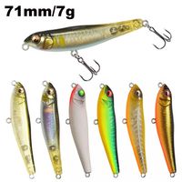 Transparent Useful Tackle Crankbaits Pencil Baits with Steel ball Minnow Lures Winter Fishing Fish Hooks