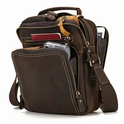 Newsbirds-Bolso de hombro de cuero para hombre, bandolera de estilo Retro, multifunción, de negocios, grueso