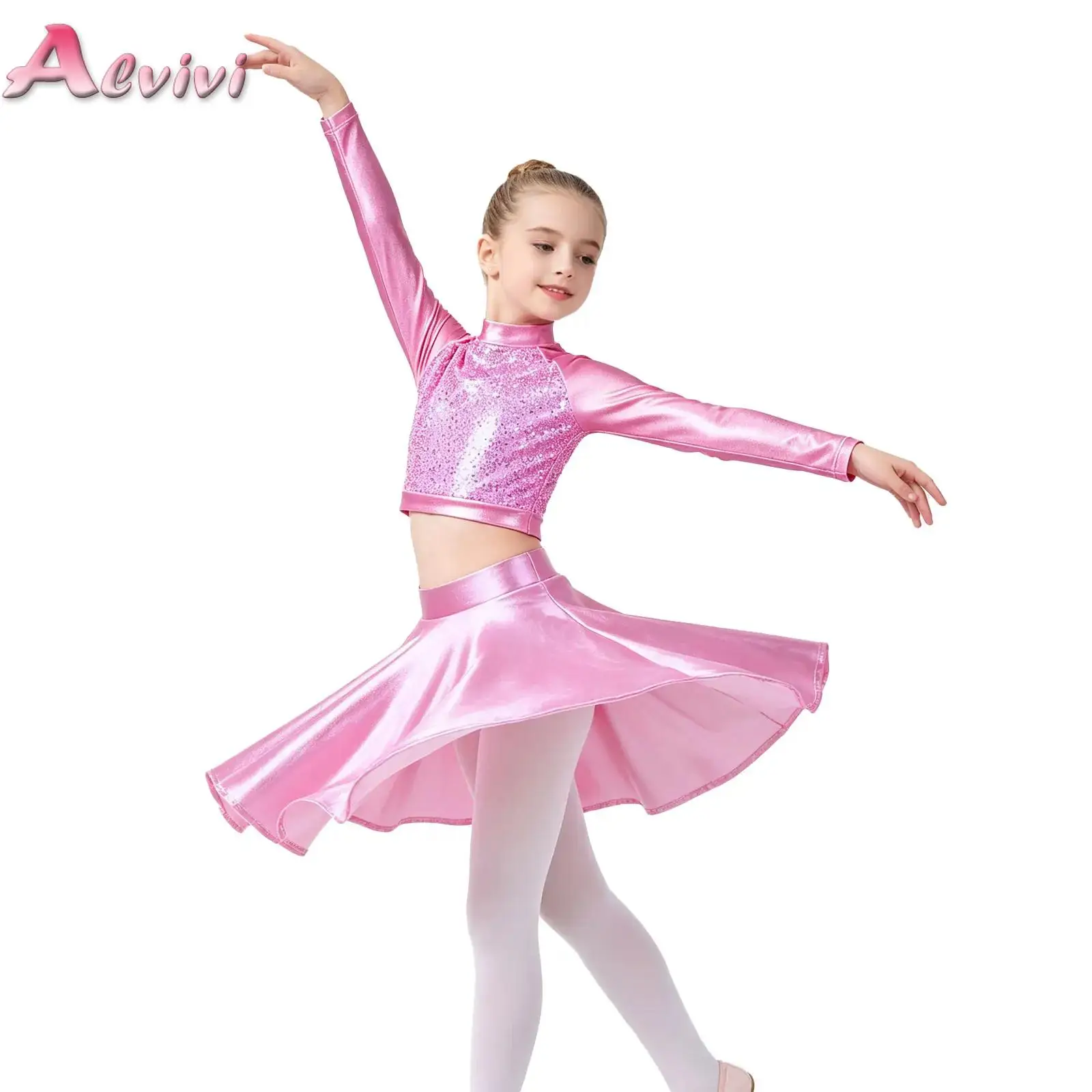 conjunto-de-roupas-com-lantejoulas-para-meninas-blusas-metalicas-de-manga-longa-e-saia-mini-a-line-roupas-infantis-2-pecas-para-danca-de-ballet-jazz-e-latin