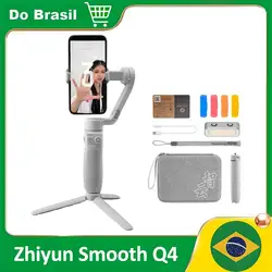 【Do Brasil】ZHIYUN Smooth Q4 Smartphone Gimbal 3-Axis Handheld Stabilizer Phone Gimbals for iPhone 15 pro max/HUAWEI/Samsung