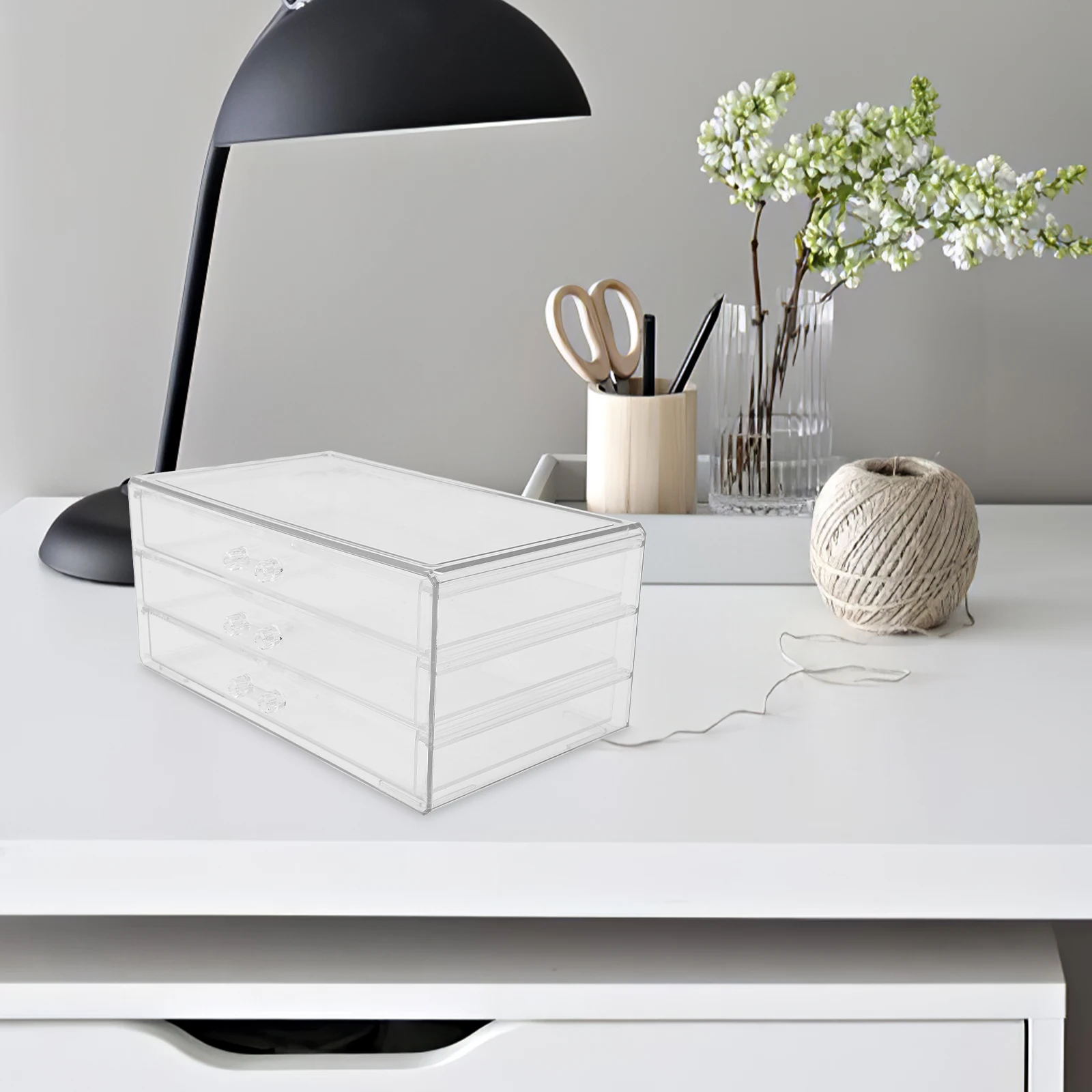 

Organizers Multi-layer Drawer Stationery Storage Box Office Desk Tray Transparent Clear Organiser