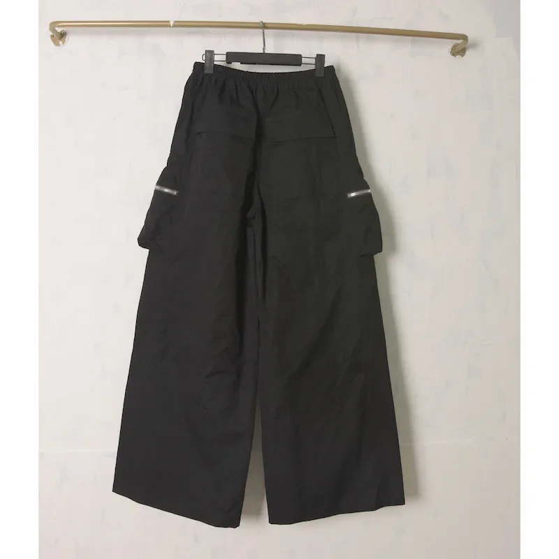 High Street RicK Men's Pants Harajuku Loose Wide-leg Large Pockets Casual Black Owens Cargo Pants Hot Sale Casual Trousers