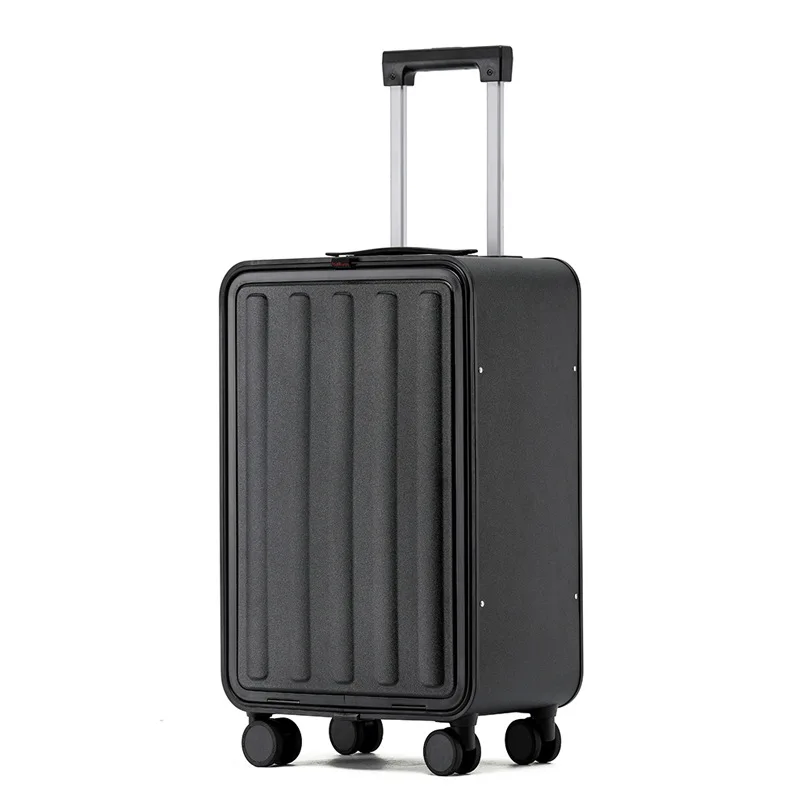 17/20/24 Inch Reizen Koffer Op Wielen Carry Ons Trolley Bagage Tas Voorste Opening Trolley Aluminium Frame Bagage Wachtwoord doos