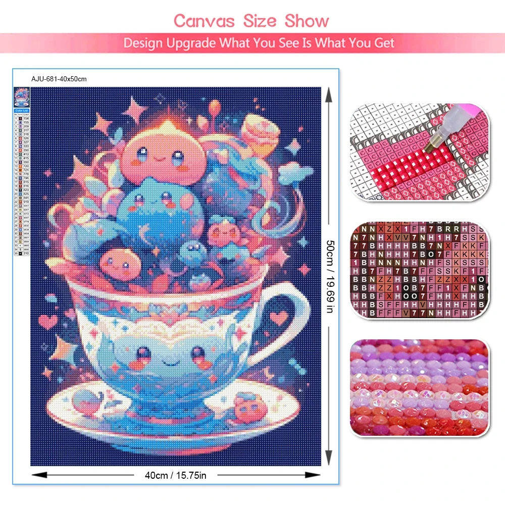 Diy Diamant Malerei Kit Kawaii Magische Kaffeetasse Mosaik Stickerei Kunst Nette Wohnkultur Kreuz Stich Handwerk Kinder Geschenk