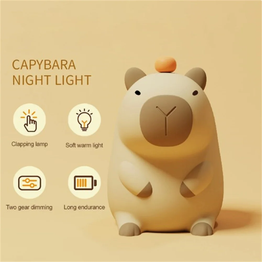 Luz nocturna de conejillo de indias con Cable de carga USB, luz nocturna para niños, niños pequeños, niñas adolescentes, pequeñas luces nocturnas