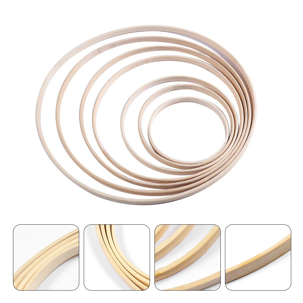 

14Pcs Bamboo Floral Set Round Wreath Loop for DIY Dream Catcher Wreath Garland Craft Rings Home Decor Accessory