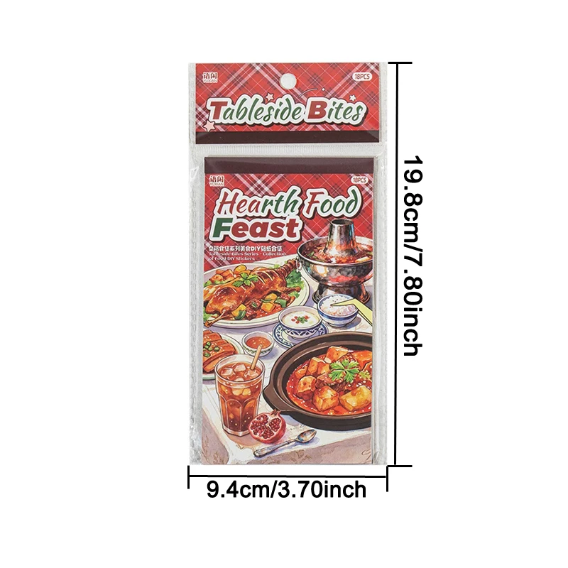 18pcs/Scenery sticker collection; corner desk food collection; Japanese pattern immersive miniature scene food DIY collage - view 6