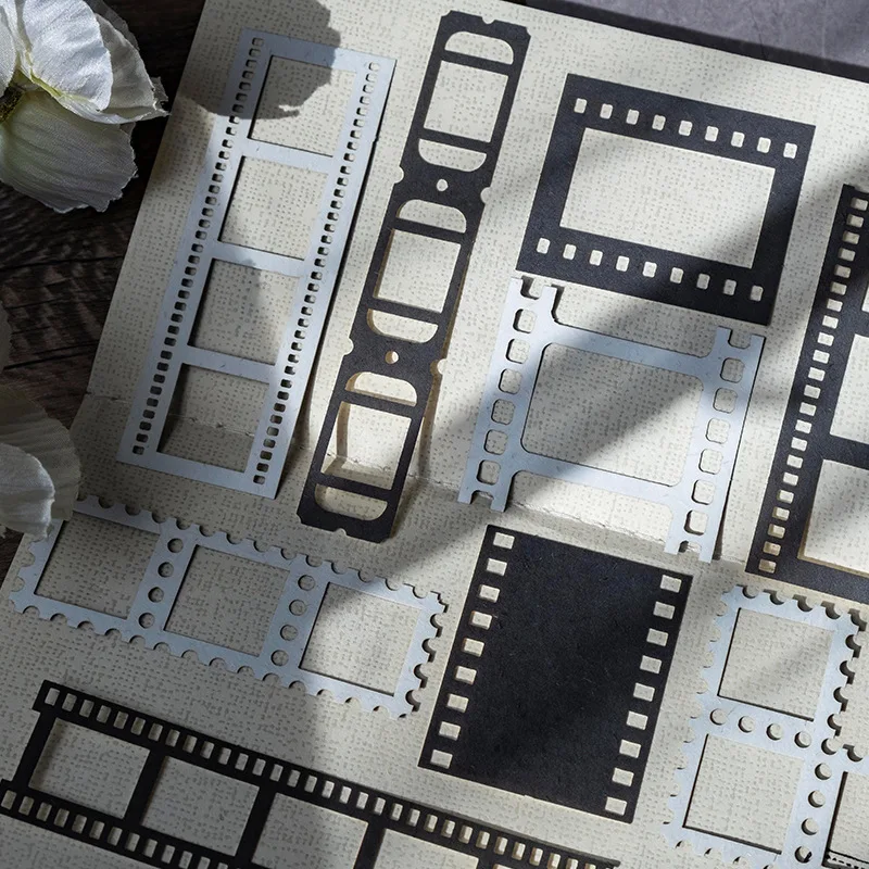 20Pcs Hollow Out Embossed Postman Frame Scrapbooking Paper DIY Junk Journal Decoration Tissue Paper Art Crafts Collage Material