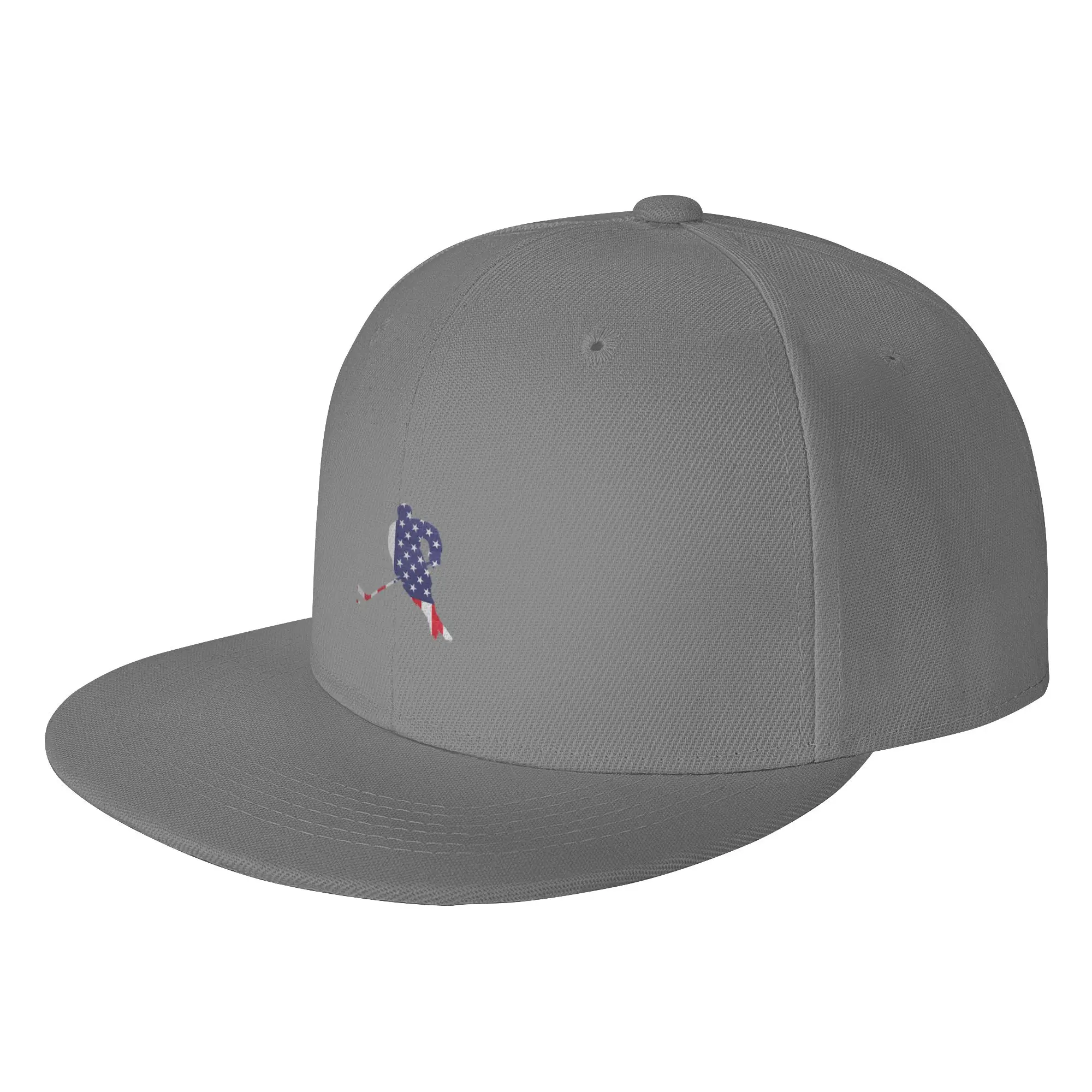 Fashion USA Flag Hockey Silhouette Essential T Shirt Flat Brim Sun Hat  Prevents Head Tightness Summer Cap